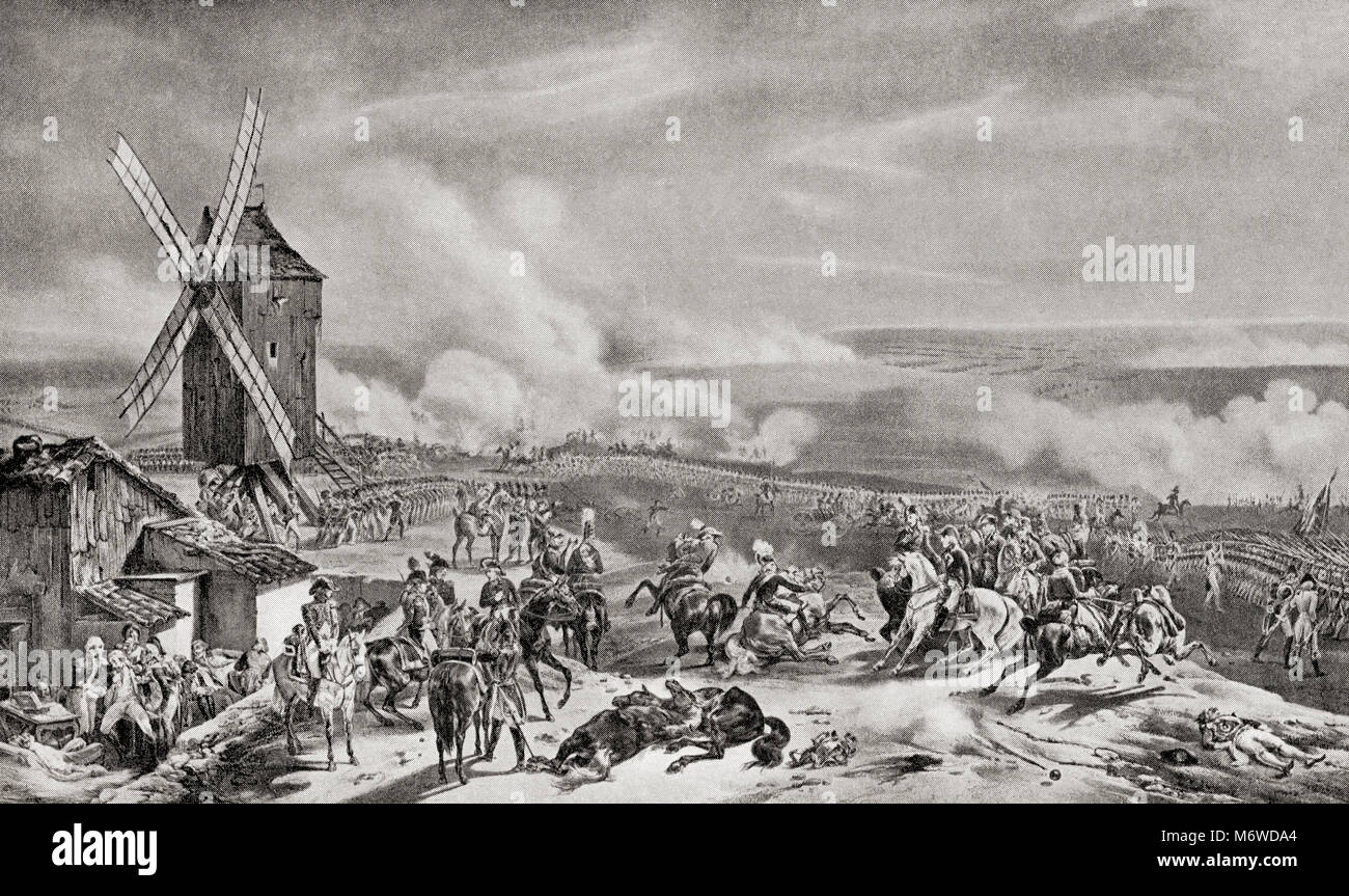 Die Schlacht von Valmy, 1792. Von Hutchinson's Geschichte der Nationen, veröffentlicht 1915. Stockfoto