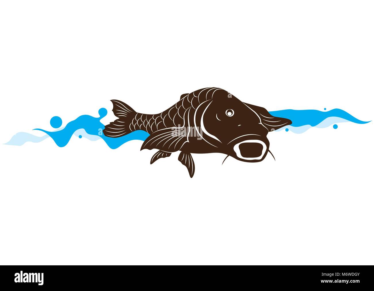 Karpfen Fisch, Vektor, Abbildung Stock Vektor