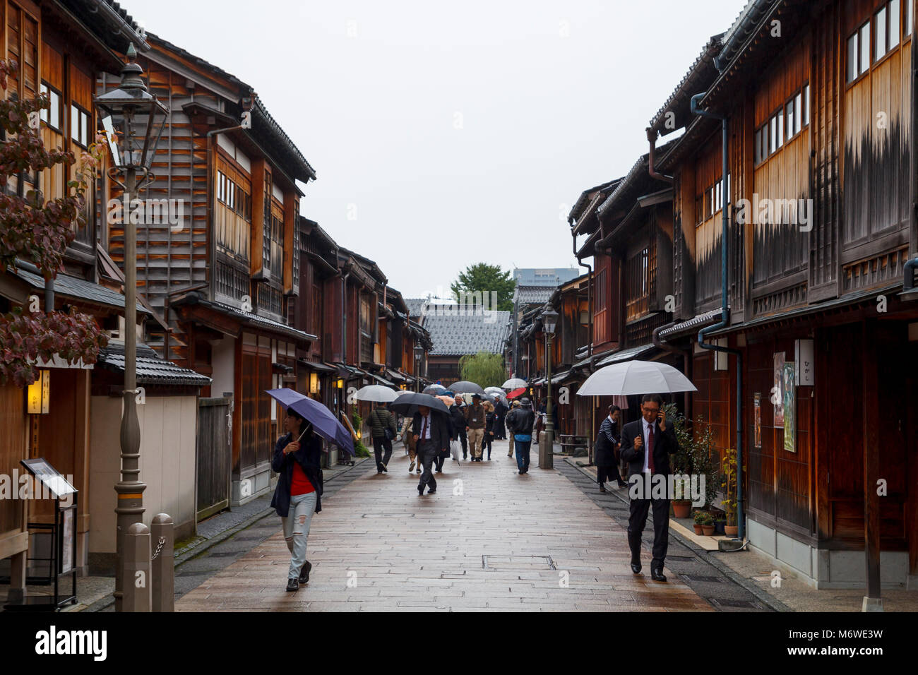 Higashi Chaya Straßen, ein traditioneller Unterhaltung dsitrict wo Geisha haben Gäste seit der Edo-zeit in Kanaz Stockfoto