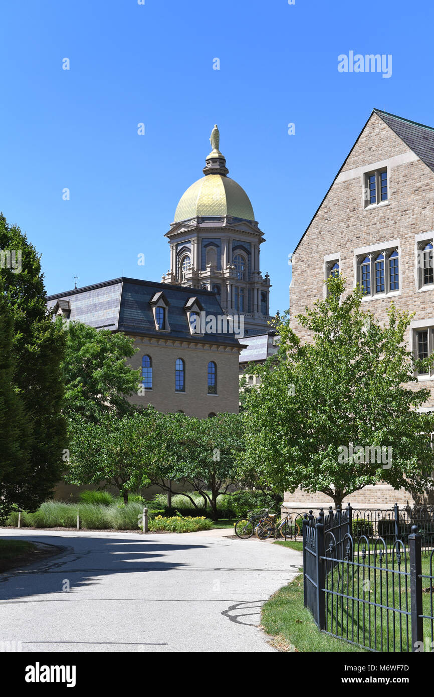 South Bend, IN, USA – 24. Juni 2016: Campus der University of Notre Dame in South Bend, Indiana. Stockfoto