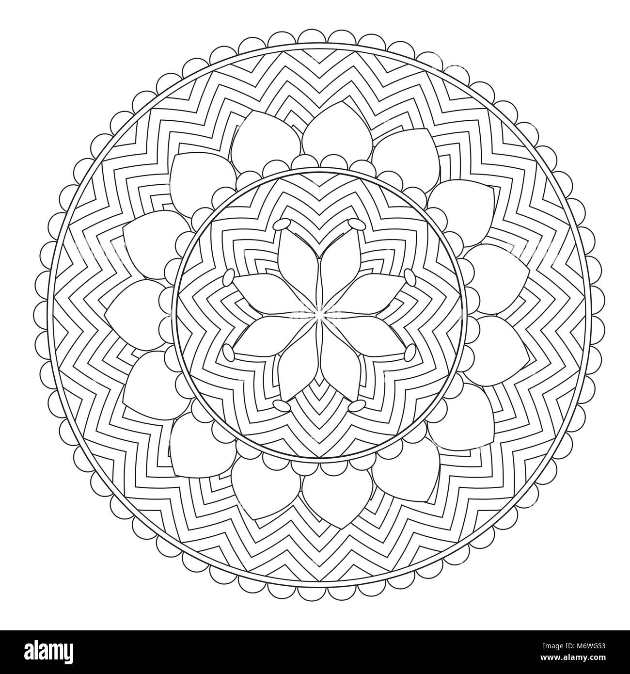 Hand nahtlose Muster abstrakt Ornament gezeichnet. Schwarz und Weiß dekorative Elemente. Orientalische Motive. Stock Vektor