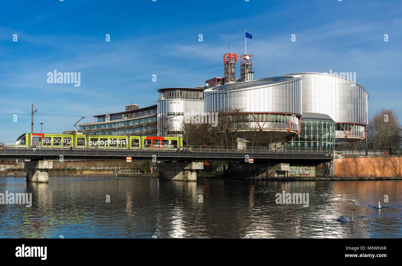 Gebäude des Europäischen Gerichtshofs für Menschenrechte in Straßburg, Frankreich. Stockfoto