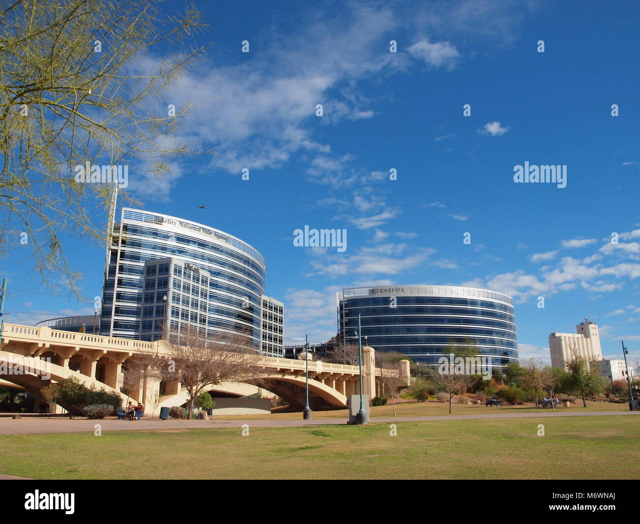 Tempe Arizona City Park als Tempe Town Lake auf der Salt River bekannt. Stockfoto