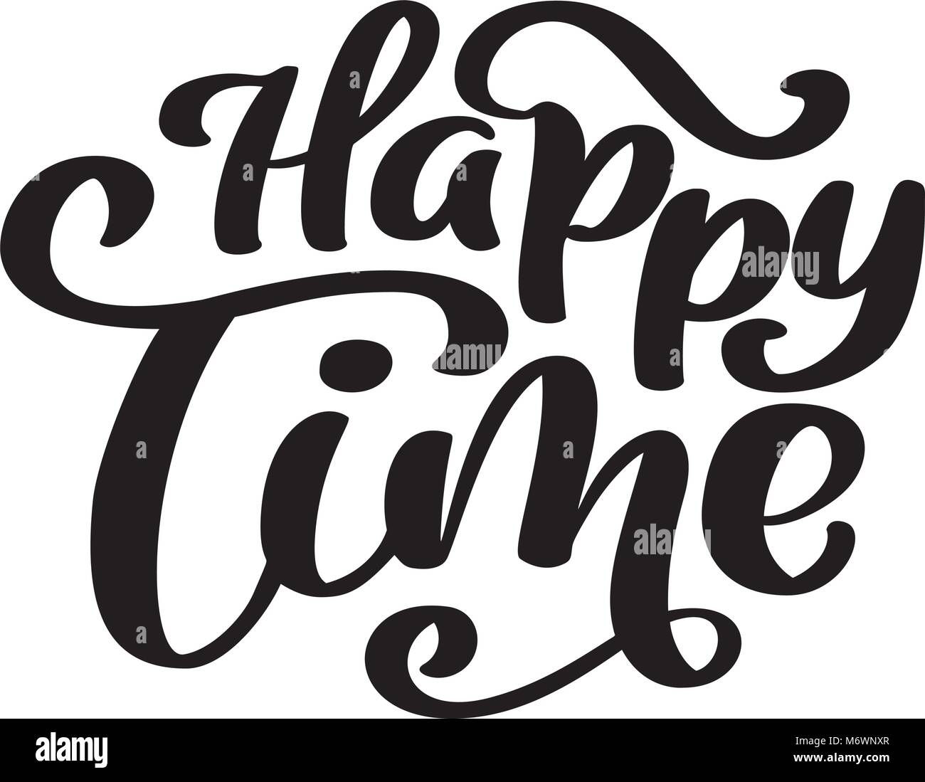 Glückliche zeit Kalligraphie vektor Schriftzug für die Karte. Hand