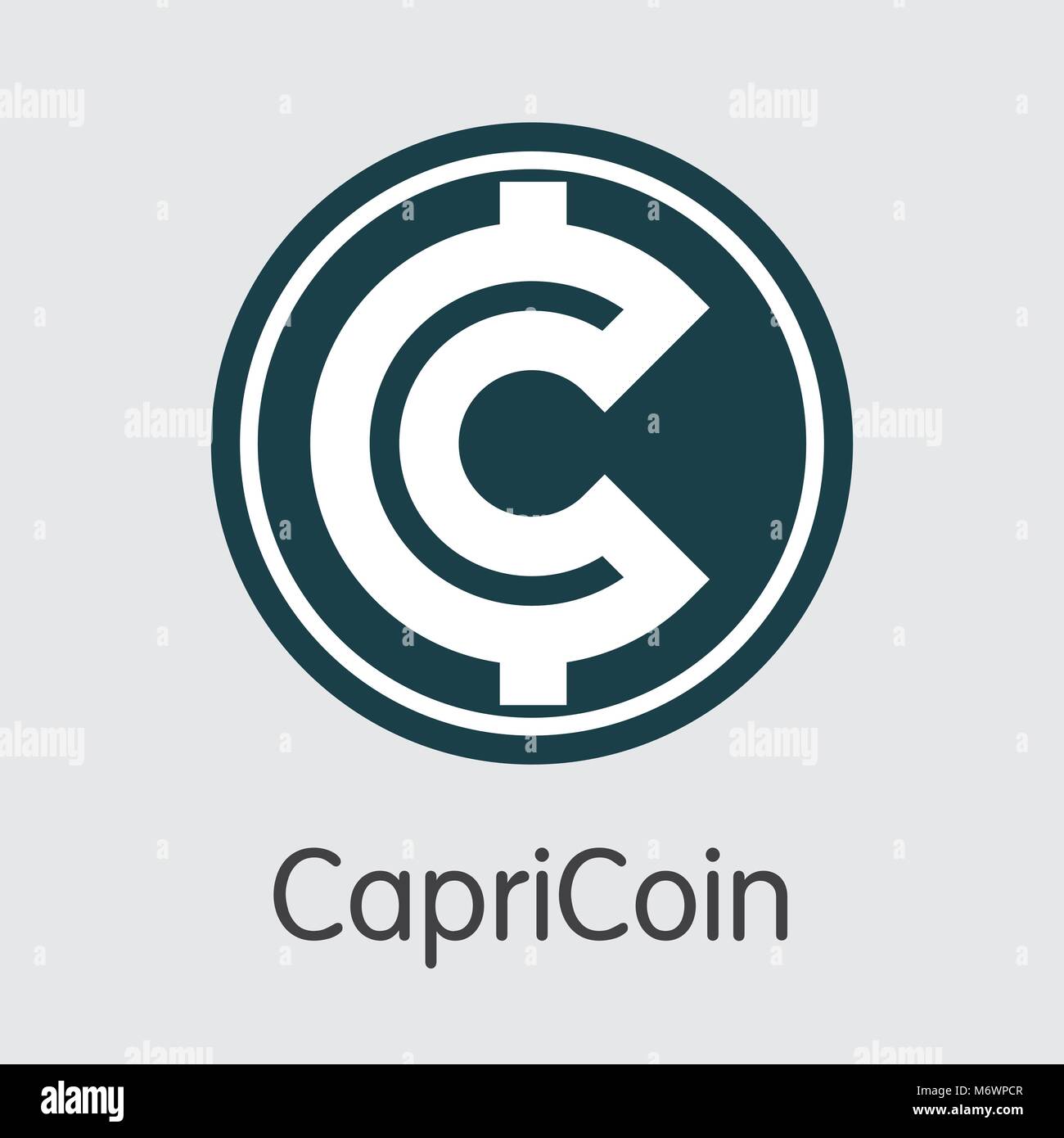 Capricoin kryptografische Währung. Vektor CPC-Piktogramm. Stock Vektor