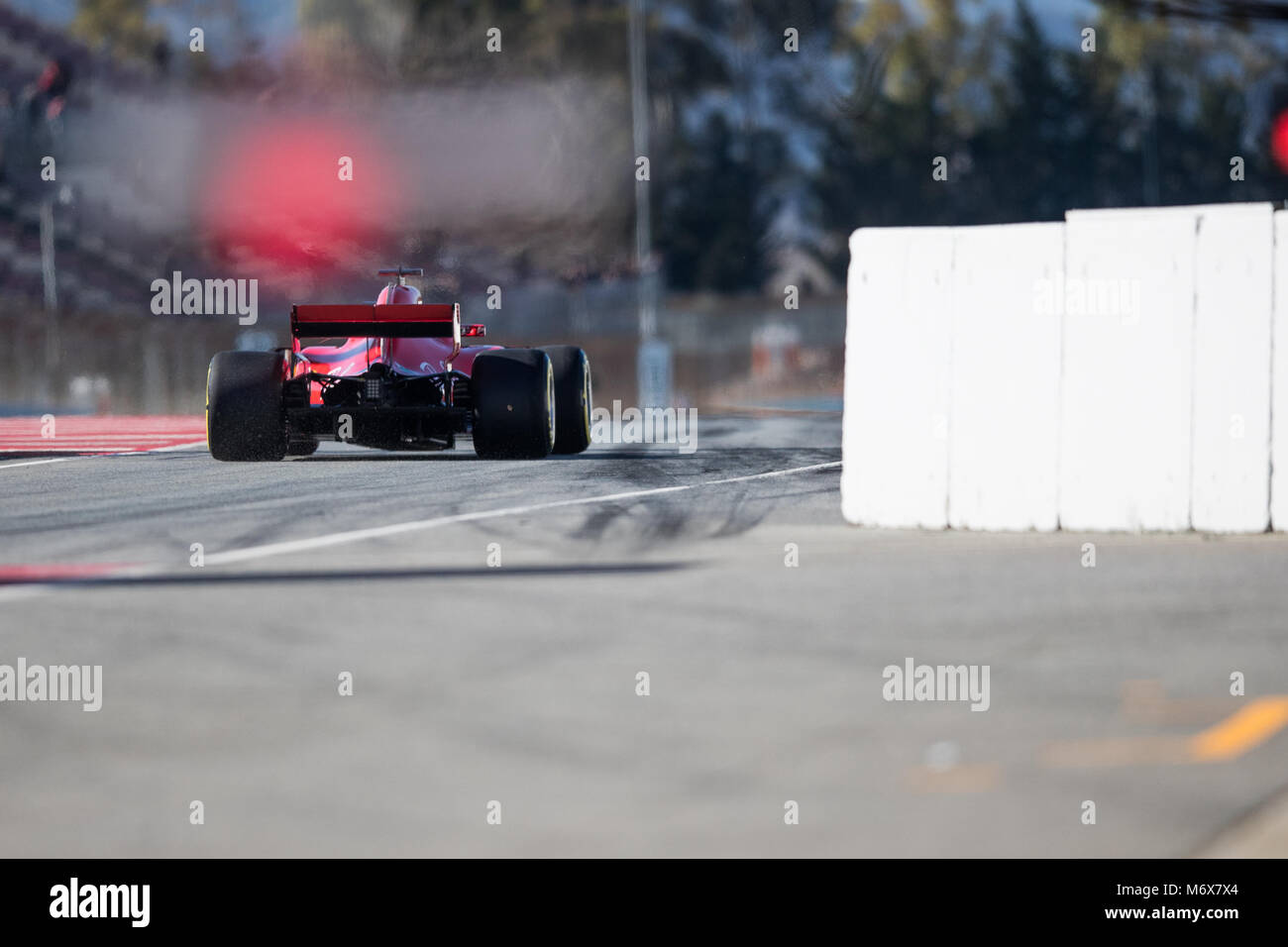 Montmelo, Katalonien, Spanien. 7 Mär, 2018. Sebastian Vettel von Team Scuderia Ferrari Ferrari SF 71H Auto während der F1-Test Tage in Montmelo circuit gesehen. Credit: MA 5609.jpg /SOPA Images/ZUMA Draht/Alamy leben Nachrichten Stockfoto