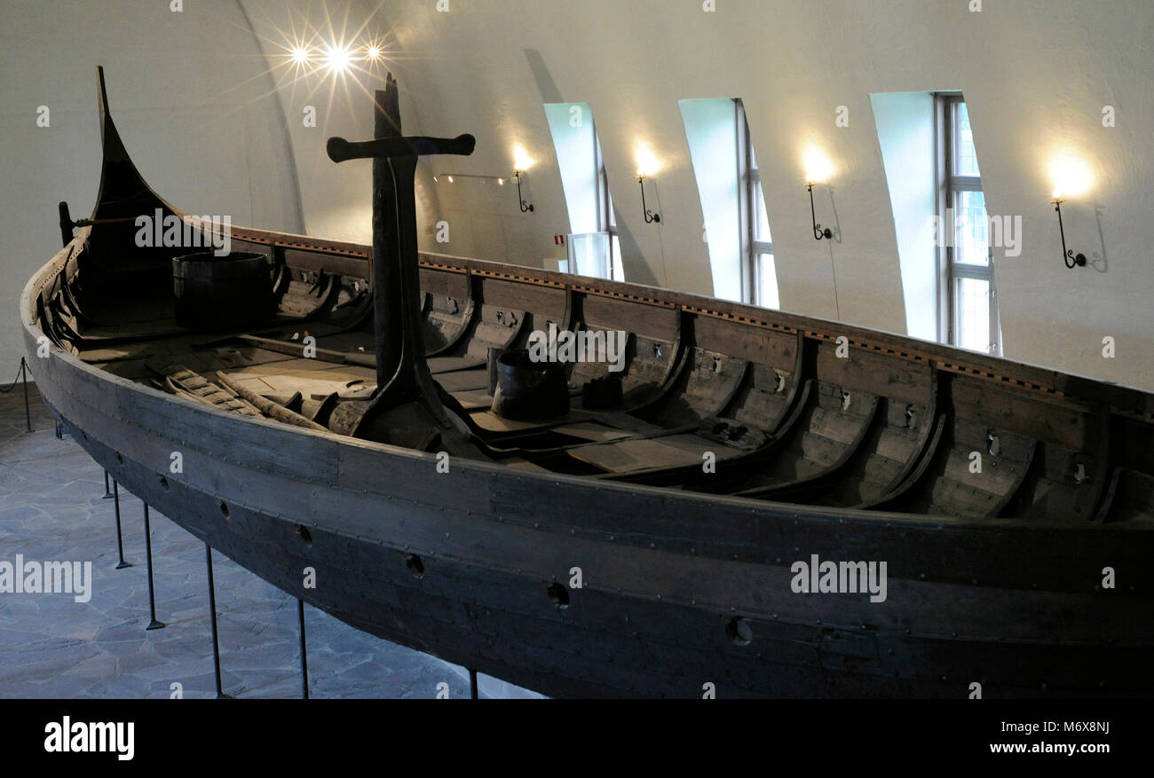 Gokstad Schiffes. Grabkunst Schiff, in der 890 AD datiert. Eichenholz. In Sanderfjord, Vestfold gefunden. Wikingerschiffmuseum. Oslo. Norwegen. Stockfoto