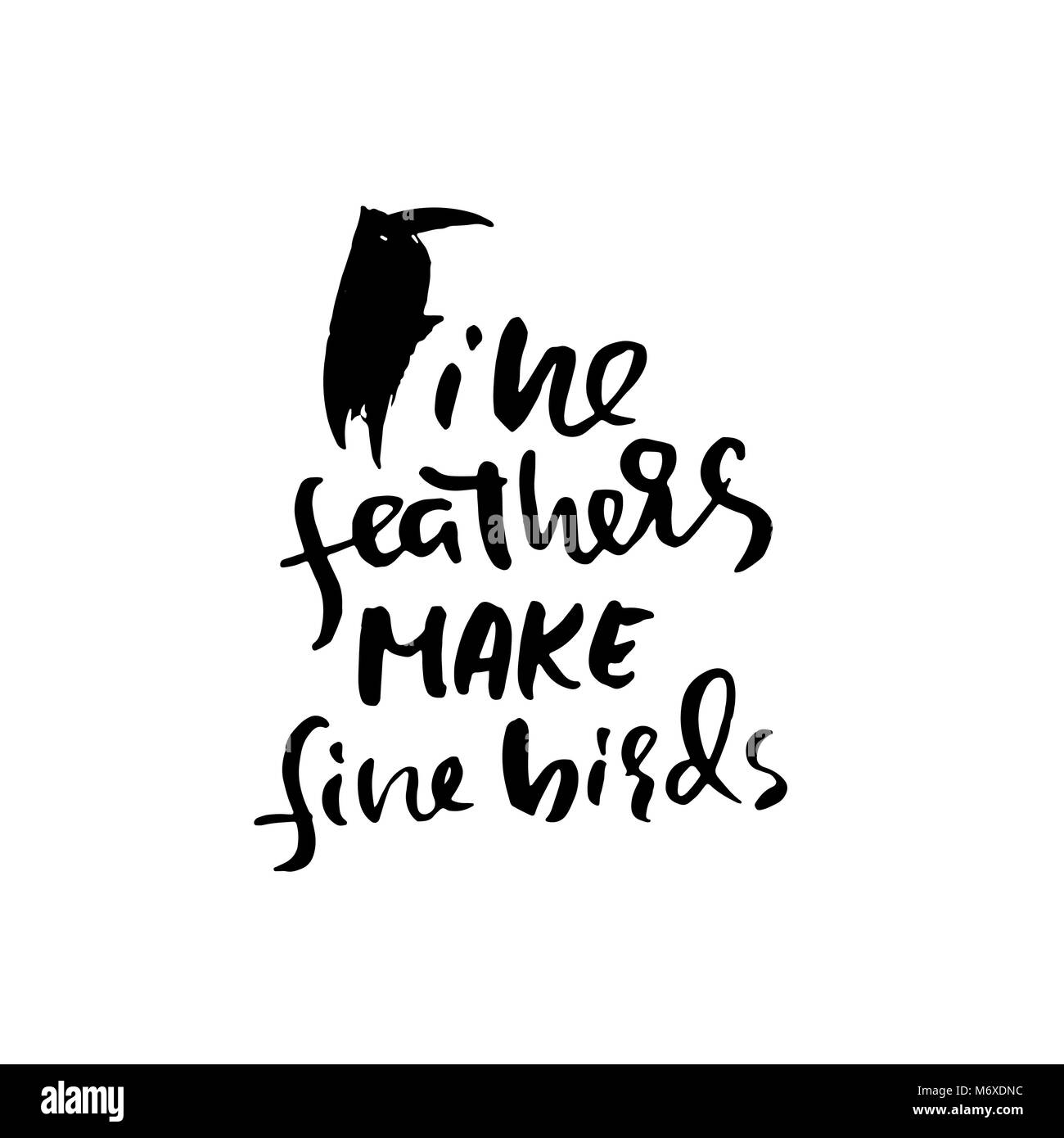 Kleider machen Leute. Handgezeichneten Schriftzug. Vektor Typografie Design. Handschriftliche Beschriftung. Stock Vektor