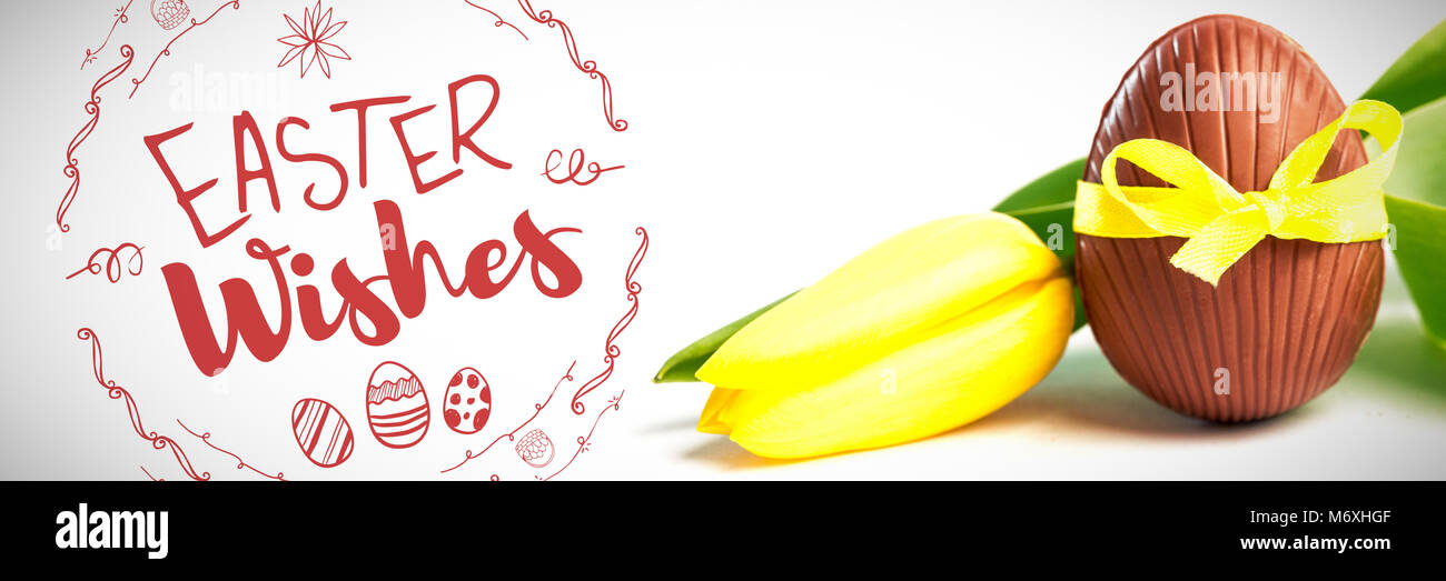 Das zusammengesetzte Bild im Frohe Ostern Red Logo auf weißem Hintergrund Stockfoto