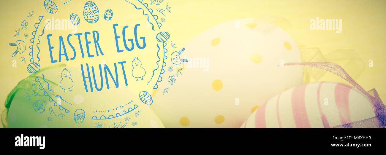 Das zusammengesetzte Bild im Ostereiersuche logo Stockfoto