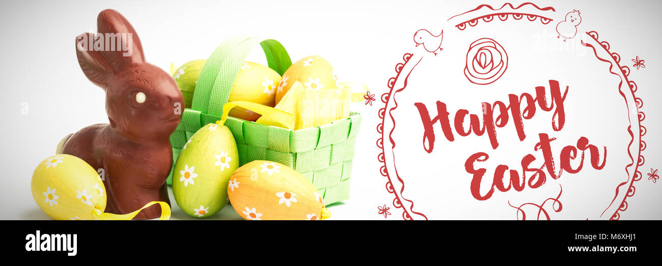 Das zusammengesetzte Bild im Frohe Ostern Red Logo auf weißem Hintergrund Stockfoto