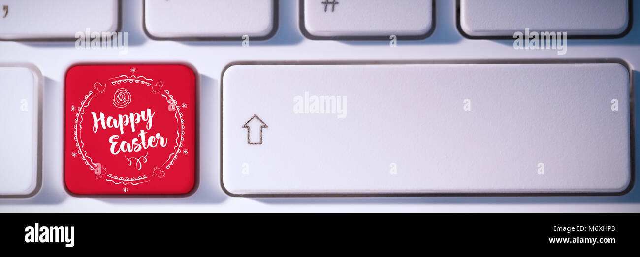Das zusammengesetzte Bild im Frohe Ostern logo Stockfoto