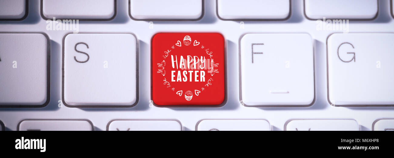Das zusammengesetzte Bild im Frohe Ostern logo Stockfoto
