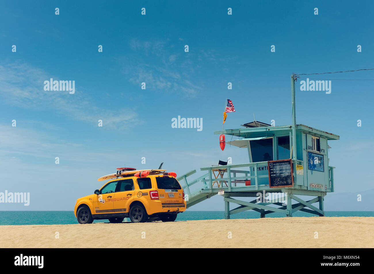 Blick auf die Rettungsschwimmer stand in Venice Beach LA Baywatch Stockfoto