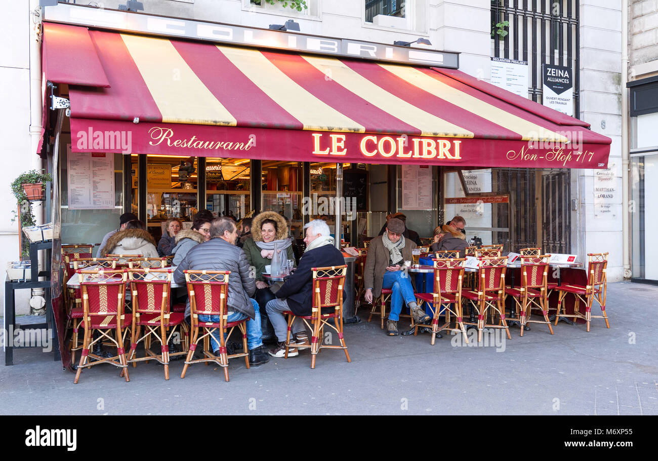 Die typischen Pariser Restaurant Le Colibri, Paris, Frankreich. Stockfoto