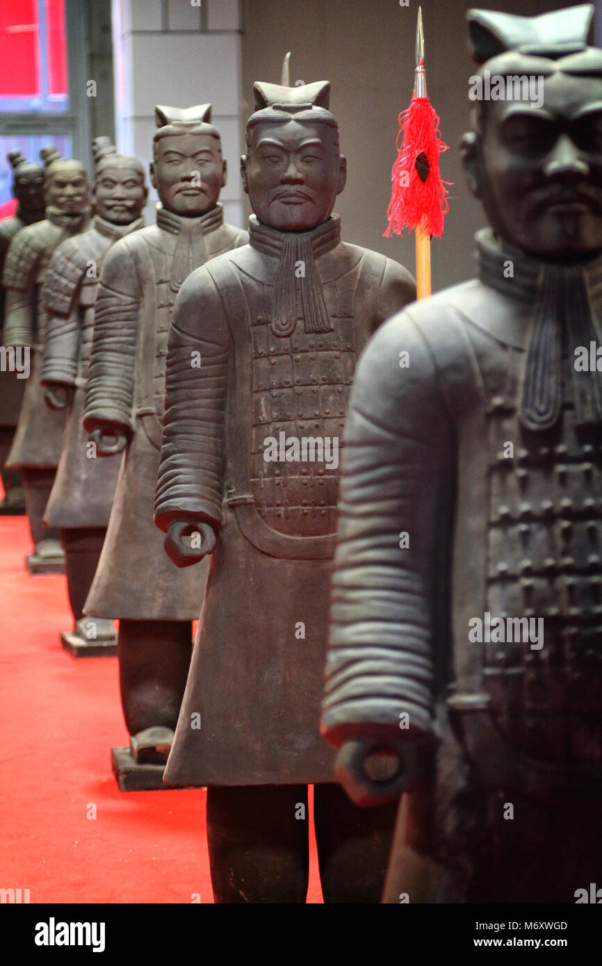 Kopie eines alten Soldat Statue des alten chinesischen Armee Stockfoto