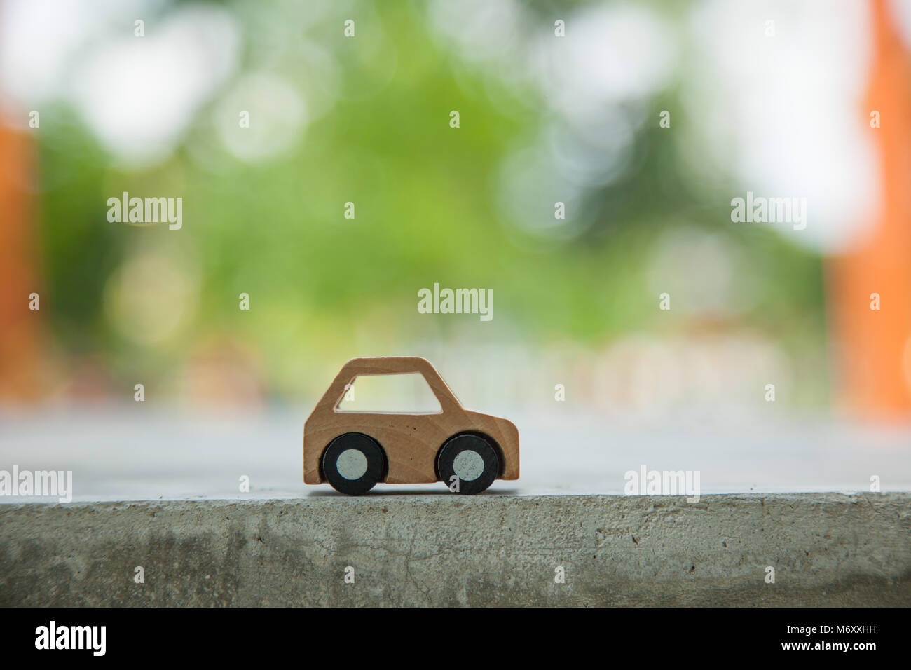 Konzept Traum. Holz- PKW-Modell. Stockfoto