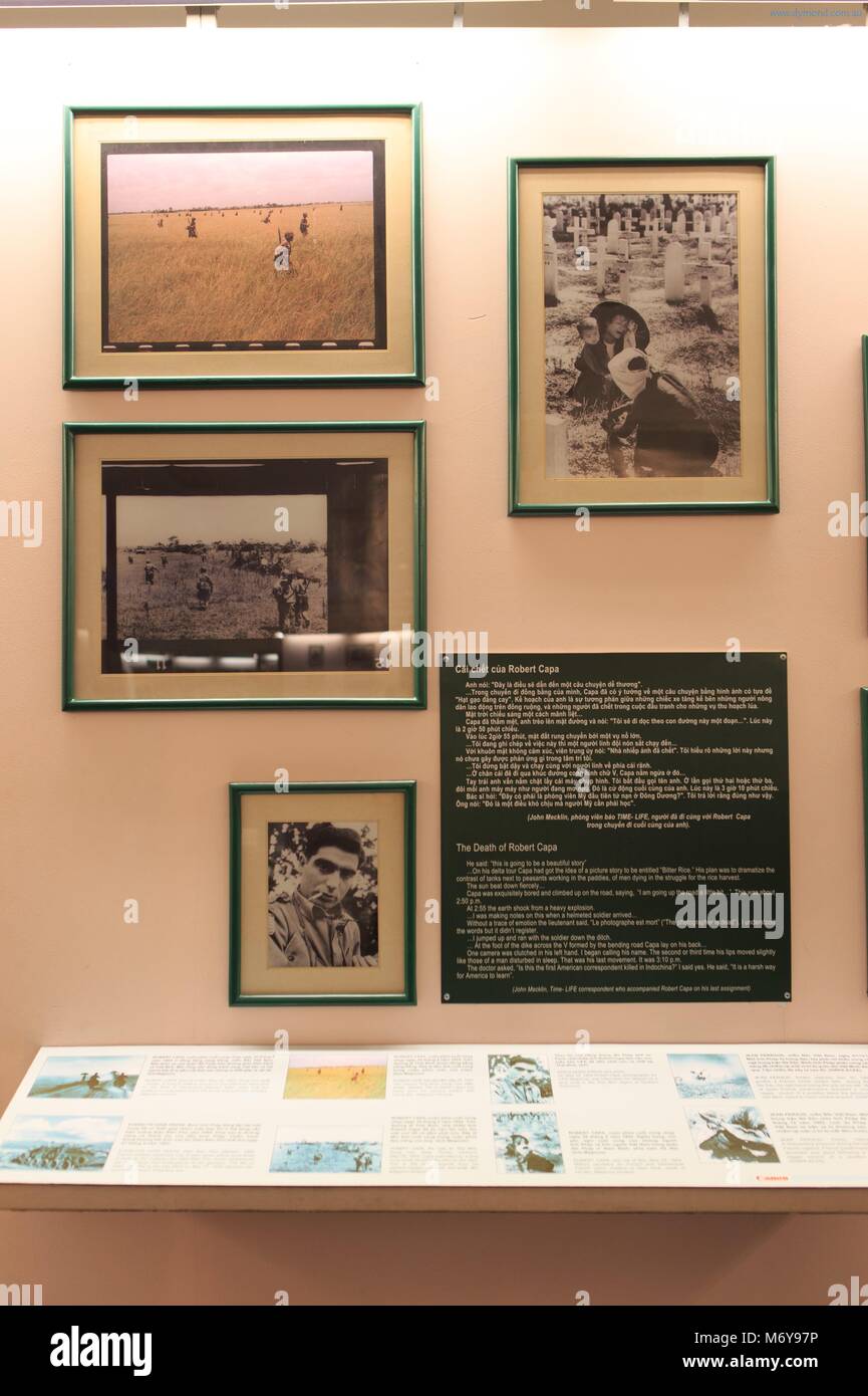 Das Requiem Foto Ausstellung im Museum der Kriegszeugnisse, Ho Chi Minh City, Vietnam Stockfoto