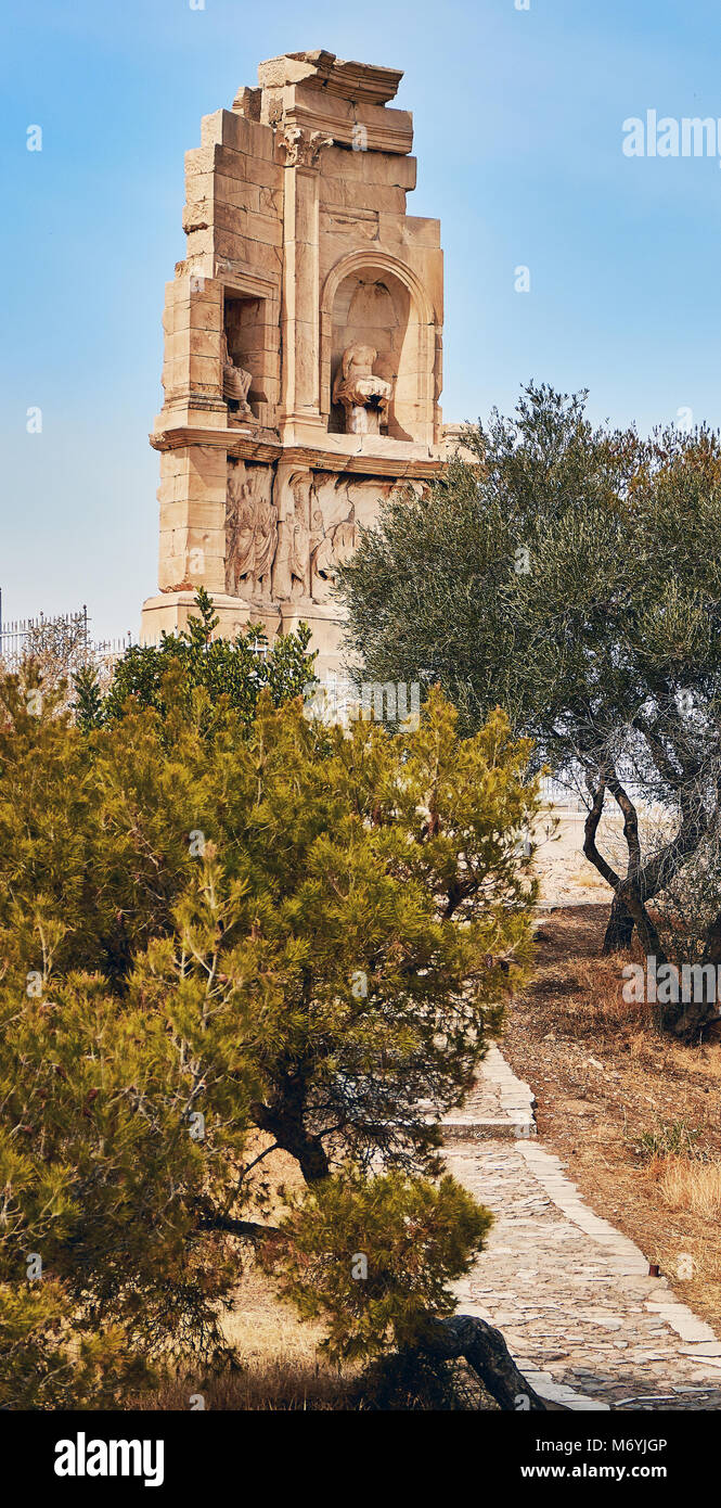 Europa, Philopappos Denkmal auf dem Hügel der Musen, Athen, Griechenland. Griechische und römische Zivilisation, 2. Stockfoto