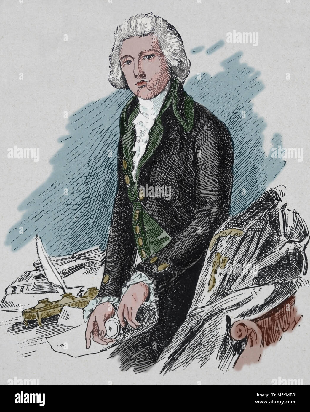 William Pitt der Jüngere (1759-1806). Britischen Tory. Britische Ministerpräsident. Porträt. Gravur, 19. Stockfoto