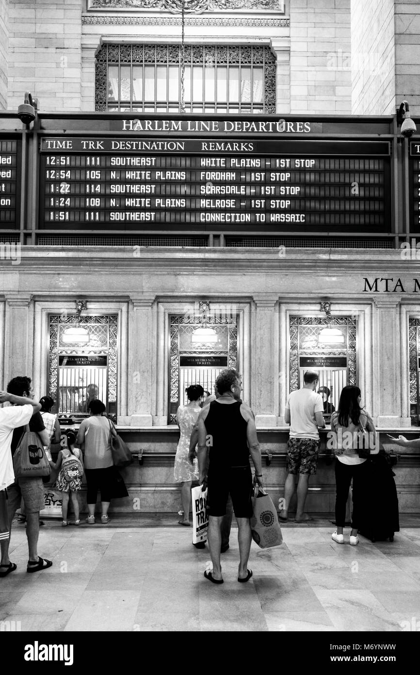 Grand Central Terminal u-bahn Ticket stand in New York City. Stockfoto