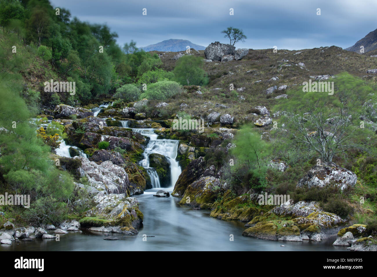 Die Wasserfälle von Balgy, Loch Torridon, Wester Ross, Schottland, Großbritannien Stockfoto