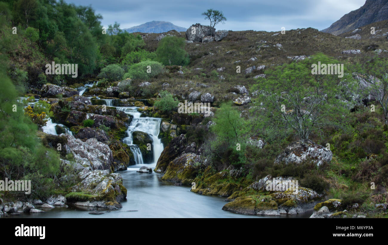 Die Wasserfälle von Balgy, Loch Torridon, Wester Ross, Schottland, Großbritannien Stockfoto