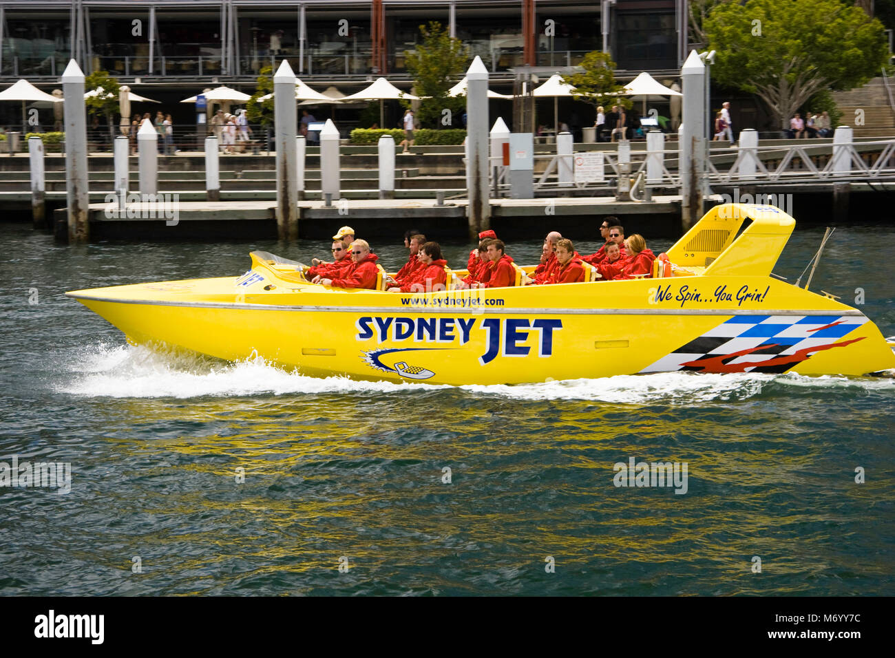 Eine jetboot Tour Operator im Hafen von Sydney, Sydney, Australien. Stockfoto