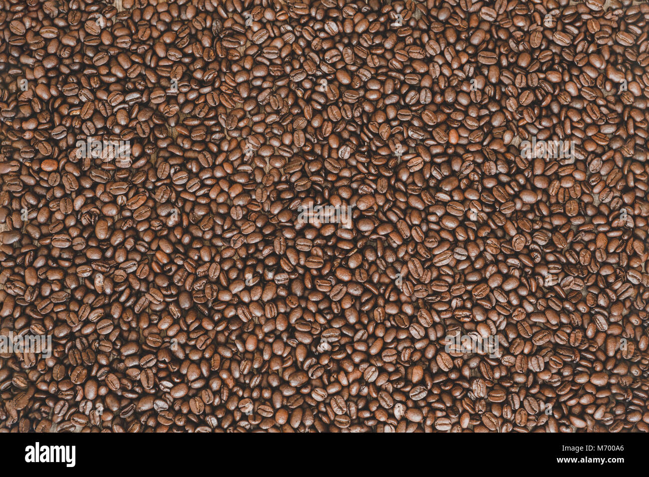 Reich braun gerösteten Kaffeebohnen Hintergrund Stockfoto
