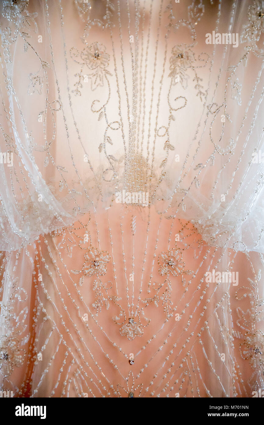 Hochzeit Kleid Detail Stockfoto
