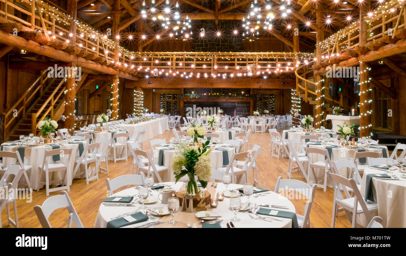 Hochzeit mittelstücke an der Rezeption Stockfoto