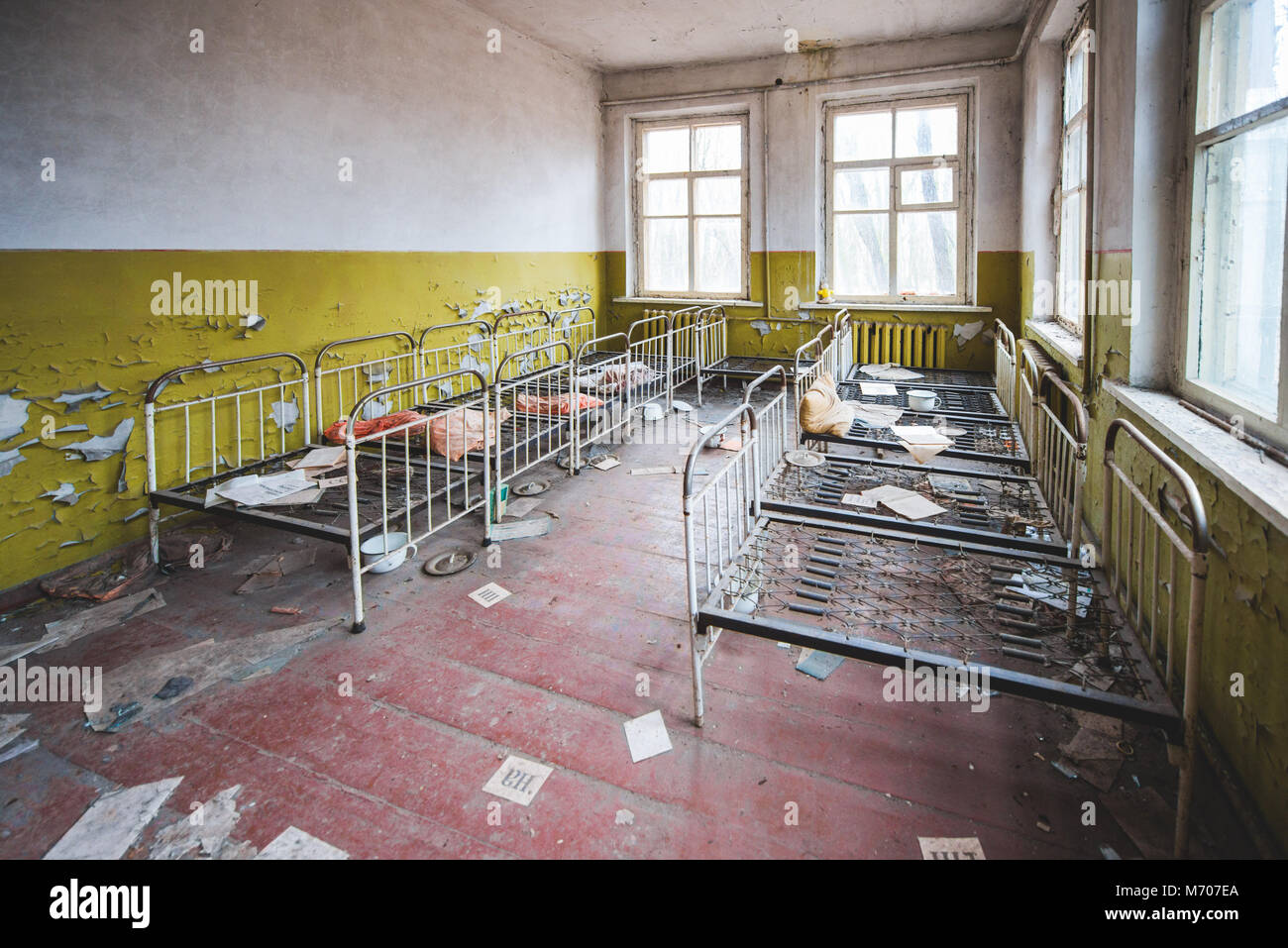 Ukraine, Tschernobyl: zurueckgelassenen Fahrzeuge, Häuser und Orte aus der Sperrzone von Tschernobyl evakuiert. Foto: Alessandro Bosio Stockfoto