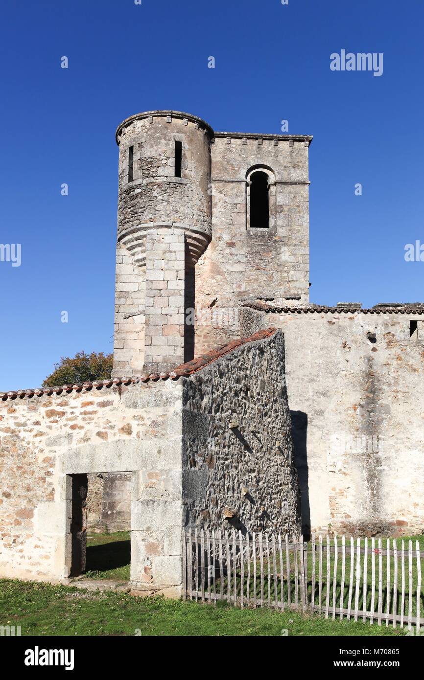 Kirche in das zerstörte Dorf von Oradour-sur-Glane im Juni 1944, Frankreich Stockfoto