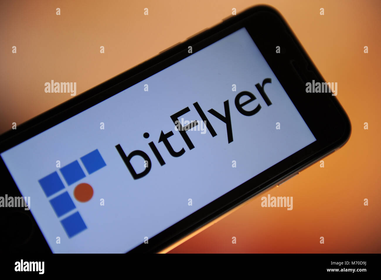 Die BitFlyer Logo auf einem Telefonbildschirm Stockfoto