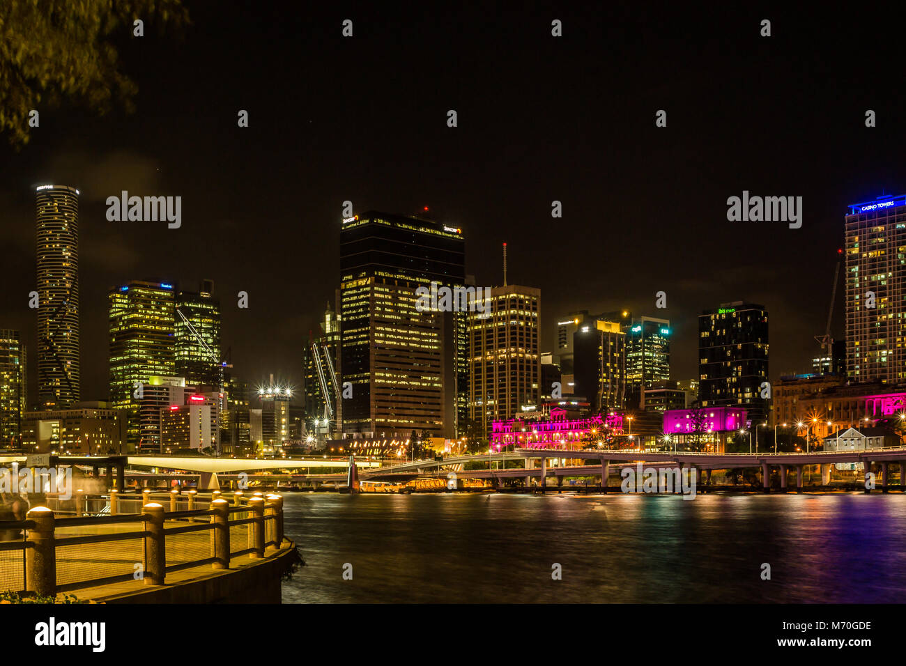 Brisbane Night Shot Stockfoto