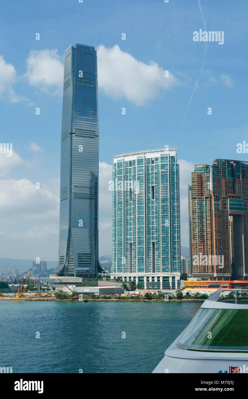 International Commerce Center Gebäude, Kowloon, Hong Kong Stockfoto
