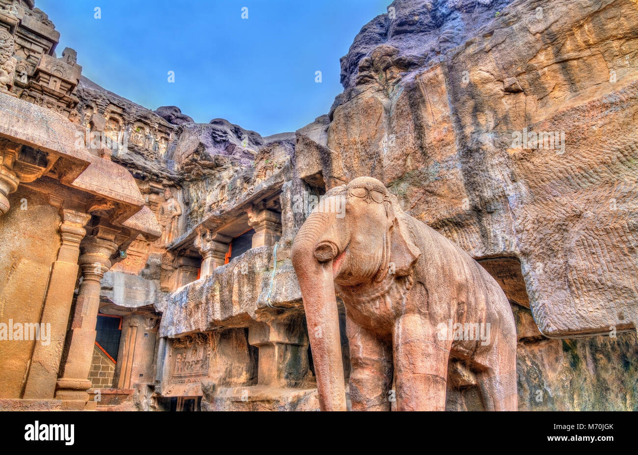 Indra Sabha, Ellora Höhle Nr. 32. UNESCO Welterbe in Maharashtra, Indien Stockfoto