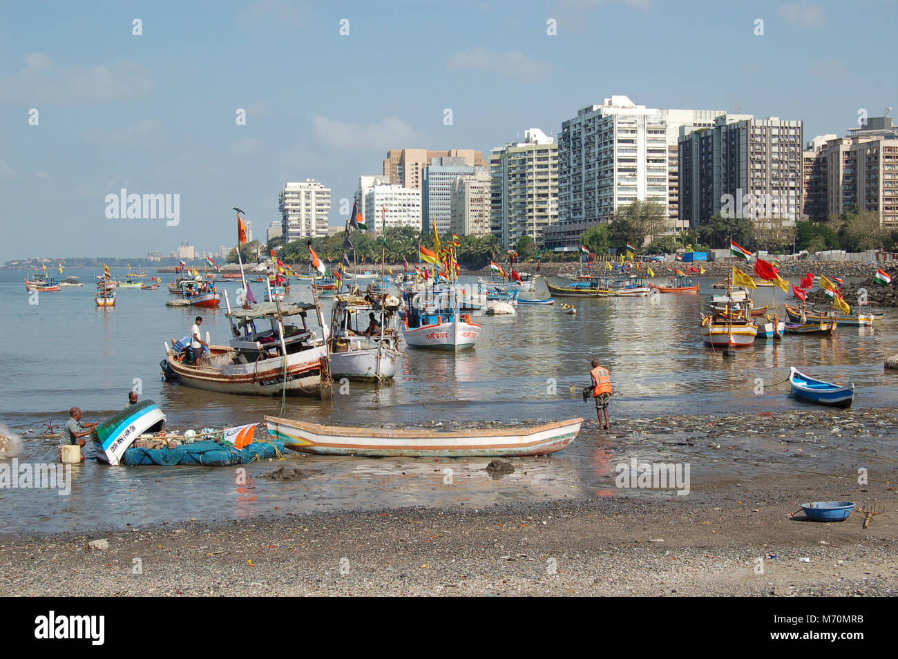 Machhimar Nagar Fischerdorf, Mumbai, Indien Stockfoto