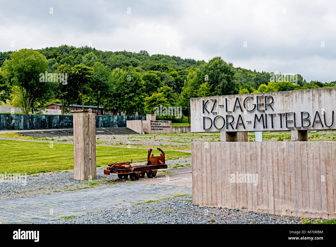 Concentrationscamp Mittelbau Dora (Nordhausen, Deutschland)Konzentrationsslager Mittelbau-Dora Stockfoto