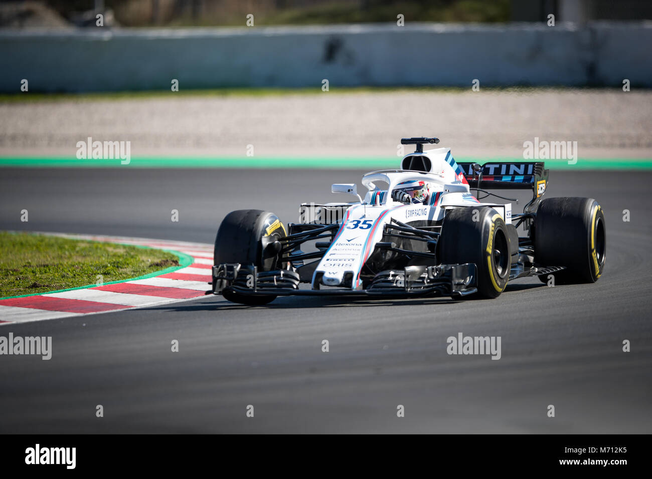 Montmelo, Katalonien, Spanien. 7 Mär, 2018. Sergei Sirotkin von Team Williams Martini Racing mit Williams FW41 Auto während der F1-Test Tage in Montmelo circuit. Credit: MA 6132.jpg /SOPA Images/ZUMA Draht/Alamy leben Nachrichten Stockfoto