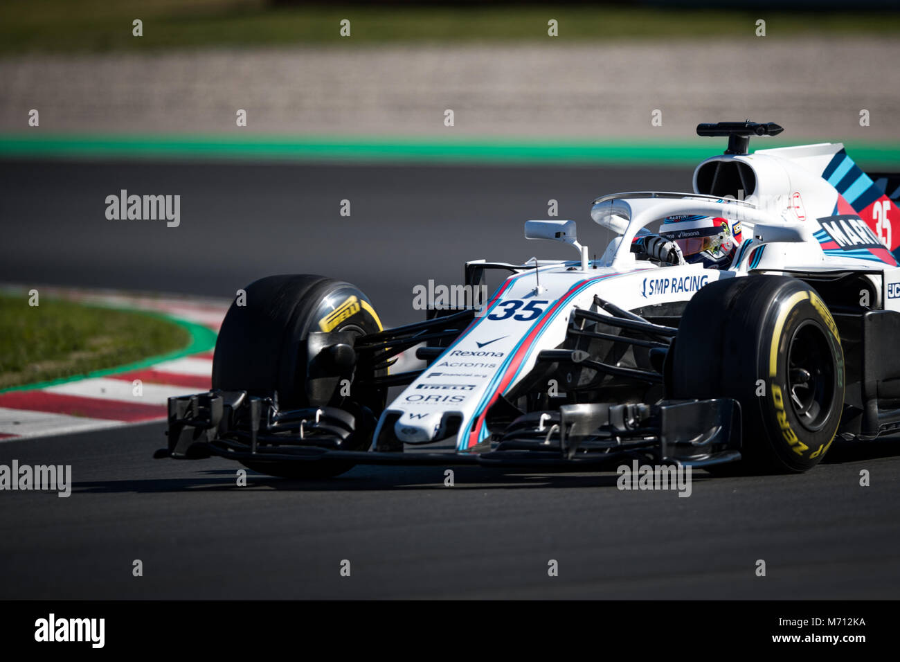 Montmelo, Katalonien, Spanien. 7 Mär, 2018. Sergei Sirotkin von Team Williams Martini Racing mit Williams FW41 Auto während der F1-Test Tage in Montmelo circuit. Credit: MA 6195.jpg /SOPA Images/ZUMA Draht/Alamy leben Nachrichten Stockfoto