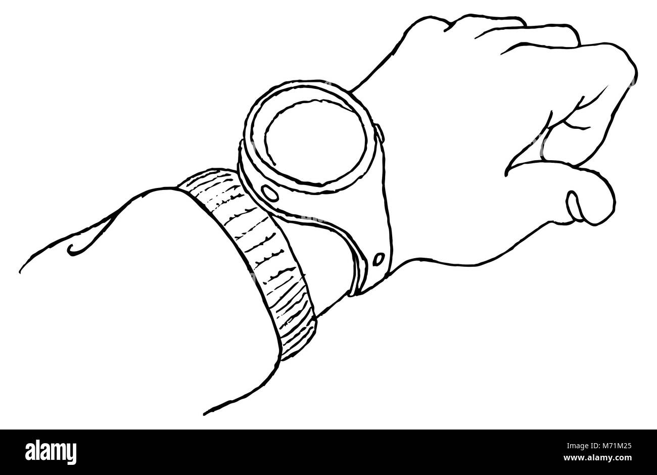 Hand und Uhr Stockfoto