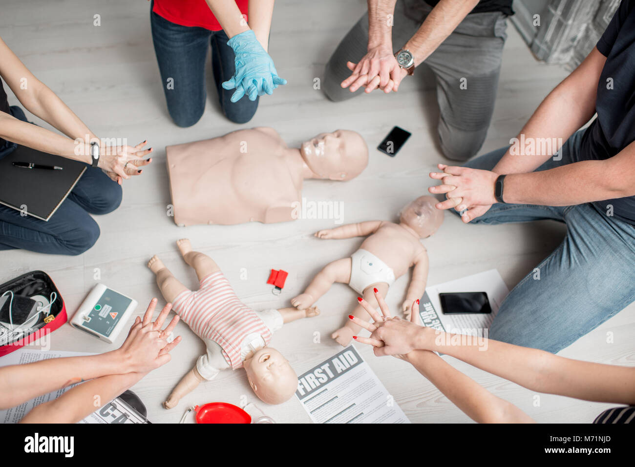Erste-Hilfe-Ausbildung Stockfoto