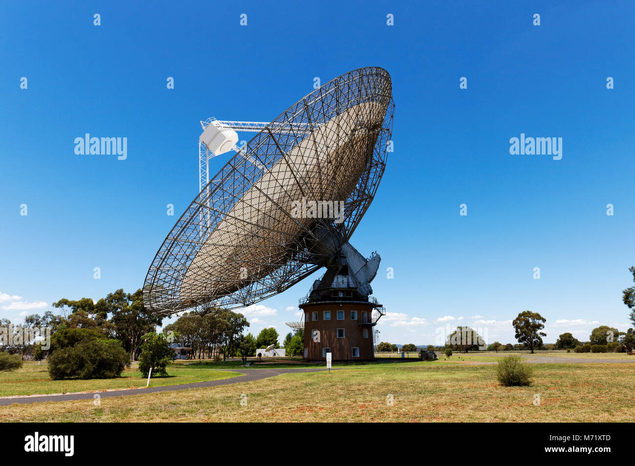 Parkes Radioteleskop brachte live Bilder zum Fernsehen, wenn man 1 auf dem Mond in Apollo 11 am 21. Juli 1969, Parkes landete, New South Wales, Australien Stockfoto