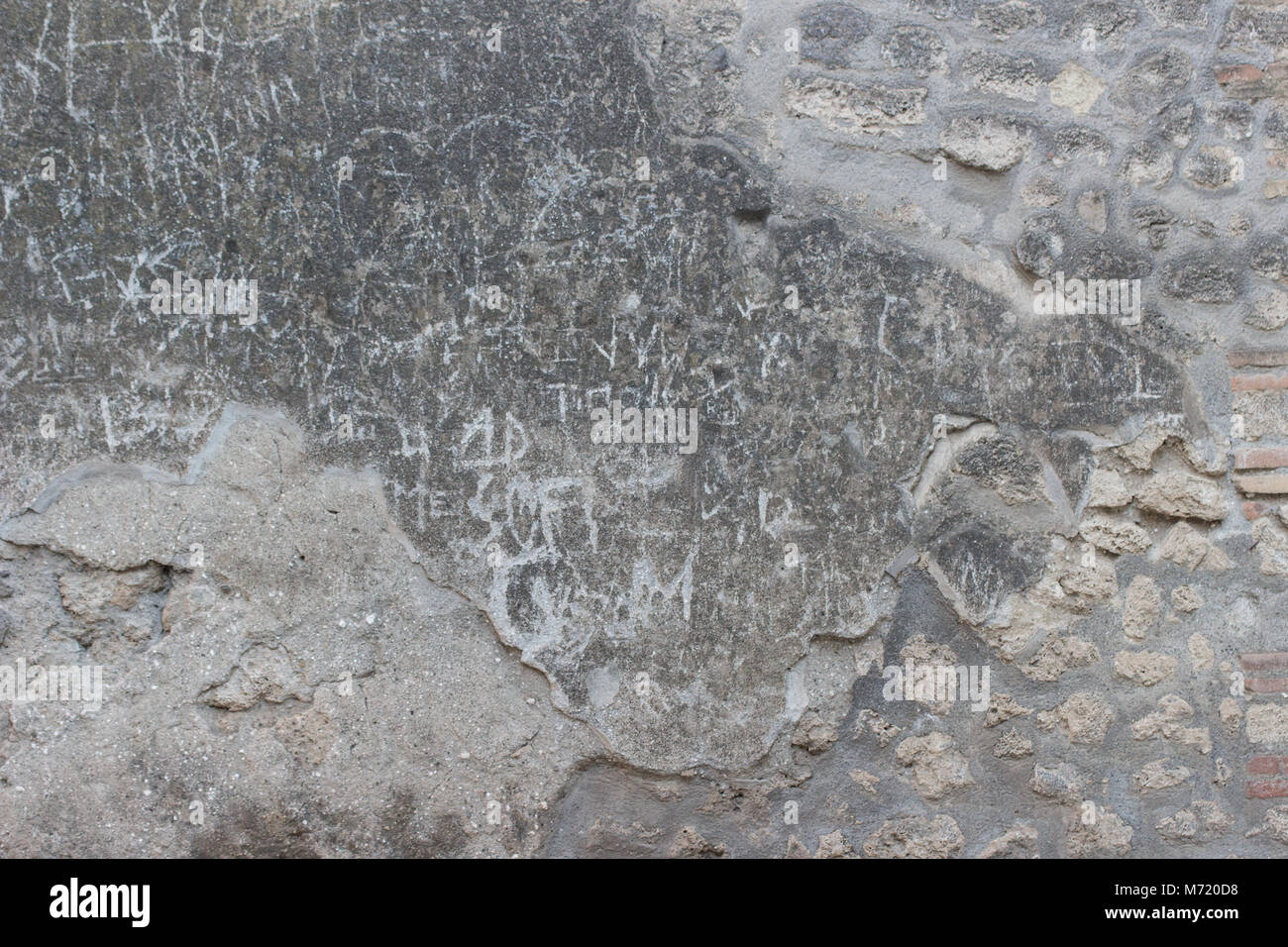 Pompei, Kampanien/Italien - 20. August 2016: Wände aus alten Häusern in die archäologische Stätte von Pompeji Stockfoto