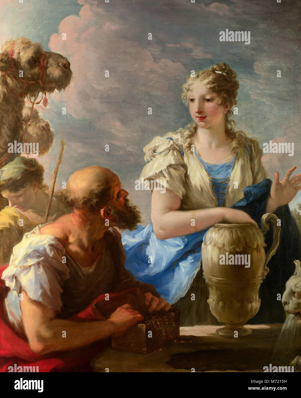 Rebecca am Brunnen - Giovanni Antonio Pellegrini, ca. 1710 Stockfoto