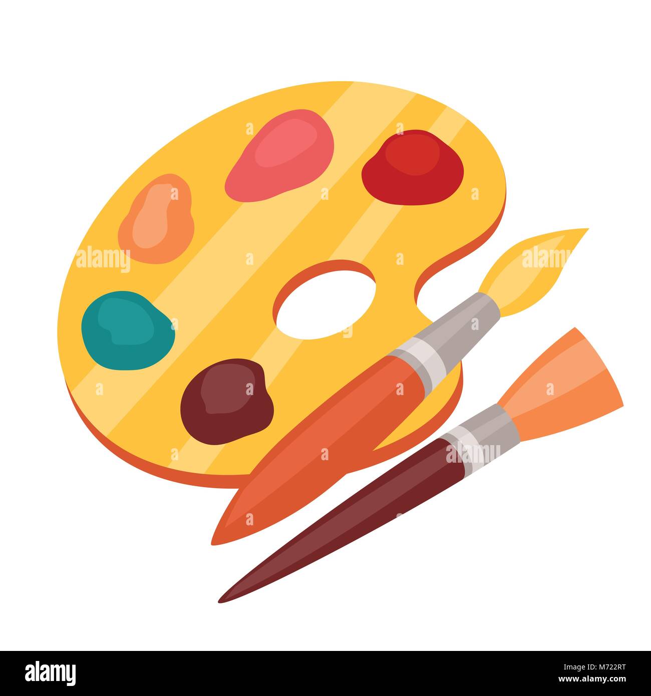 Kunst Farbpalette mit Farben und Pinsel Stock-Vektorgrafik - Alamy