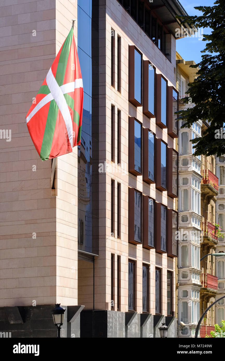 Sitz der Baskischen Nationalistischen Partei, Plaza de Jardines de Alvia, Bilbao, Vizcaya, País Vasco, Spanien, Stockfoto