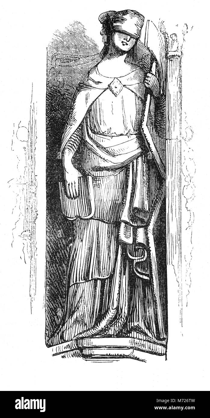 Skulptur der emblematischen Figur des Mosaik Heilszeit am Kapitel Haus Tür von Rochester Kathedrale, England's Zweitälteste. In AD 604 von Bischof Justus, das heutige Gebäude stammt aus 1080, Kent, England gegründet. Stockfoto