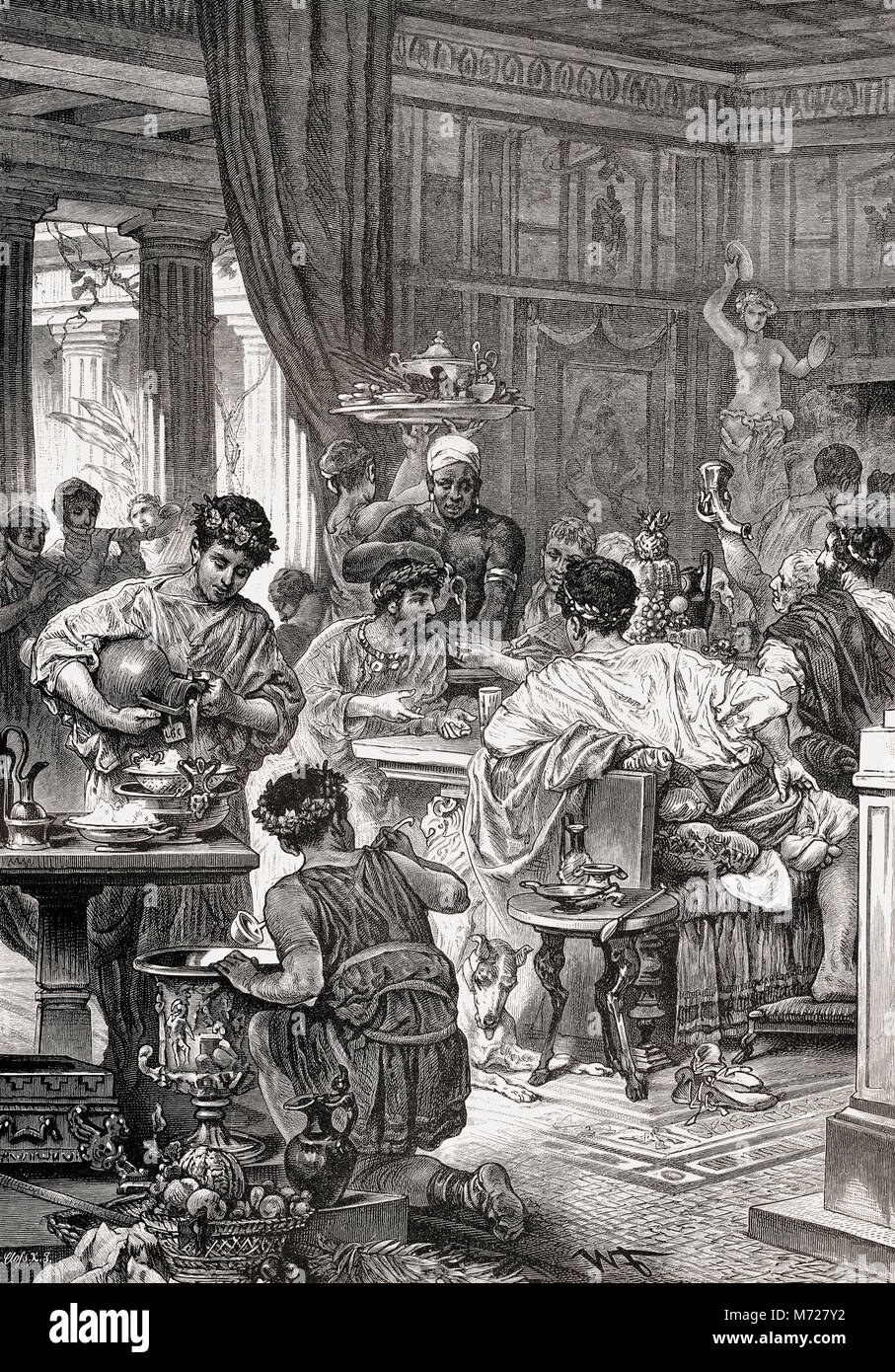 Ein Bankett im alten Rom Stockfoto